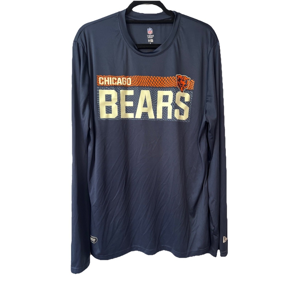 NFL Team Apparel Chicago Bears Dri fit Long Sleeve‎ Shirt Unisex Size XLarge